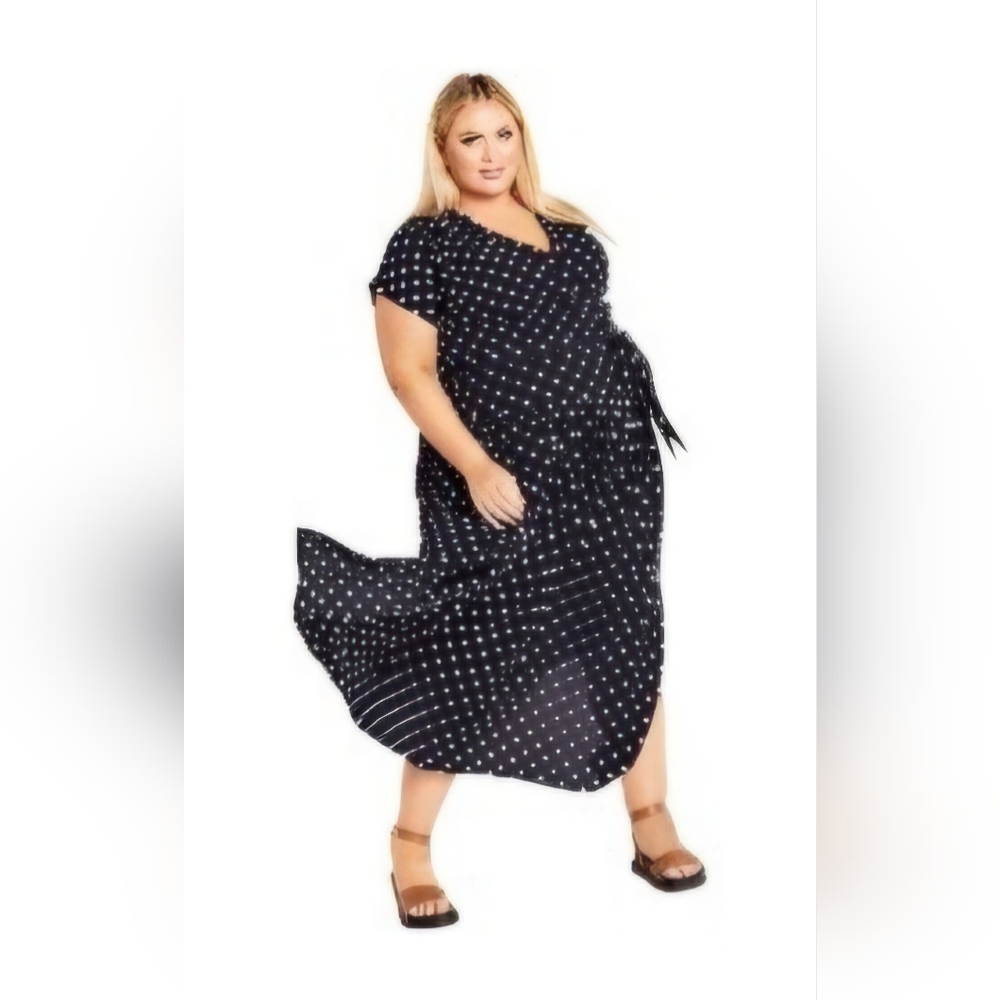 Navy Polka Dot Dress NWT